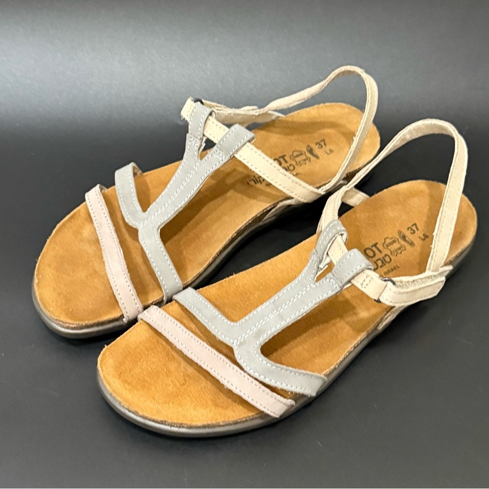 NAOT Judith Sandal T-Strap Contrasting Color Strappy Sandals Size 37 L6 - Picture 14 of 15